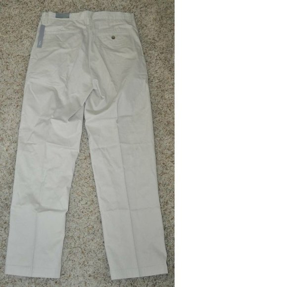 Mens Dress Pants Apt 9 Beige Khakis 30x32 Flat Front Classic Fit Casual - Picture 3 of 3